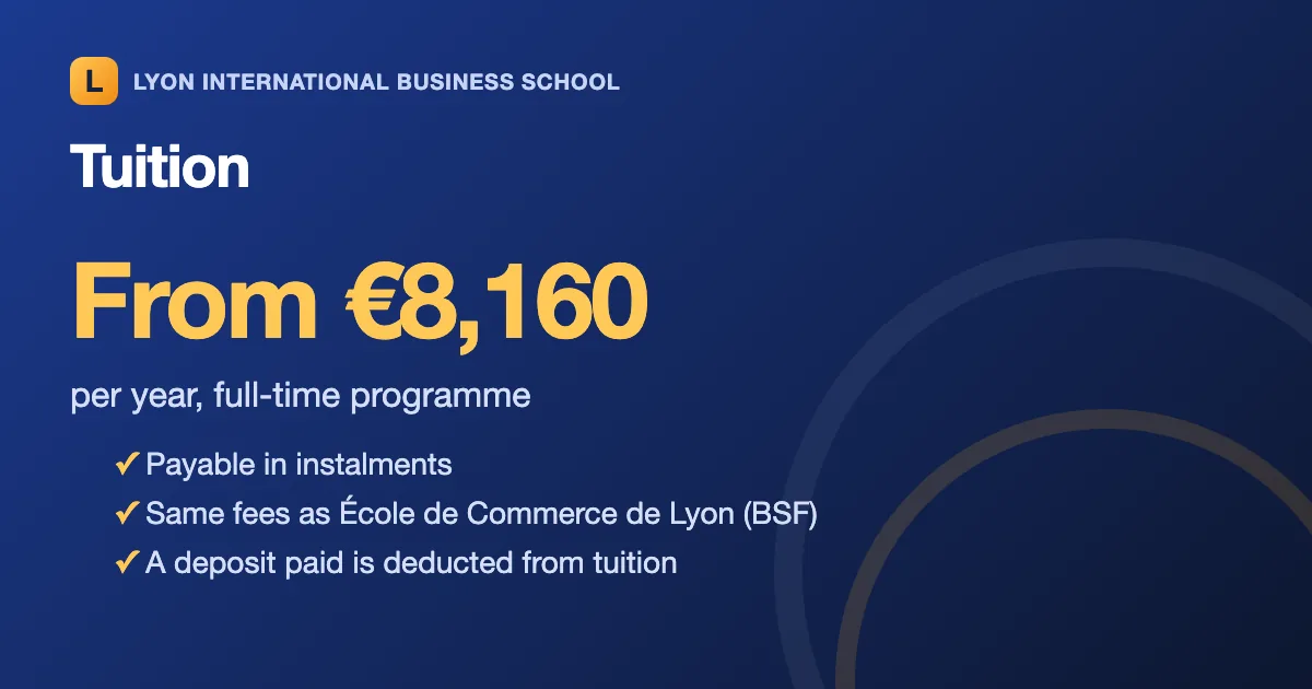 LIBS tuition: from €8,160 per year, payable in instalments